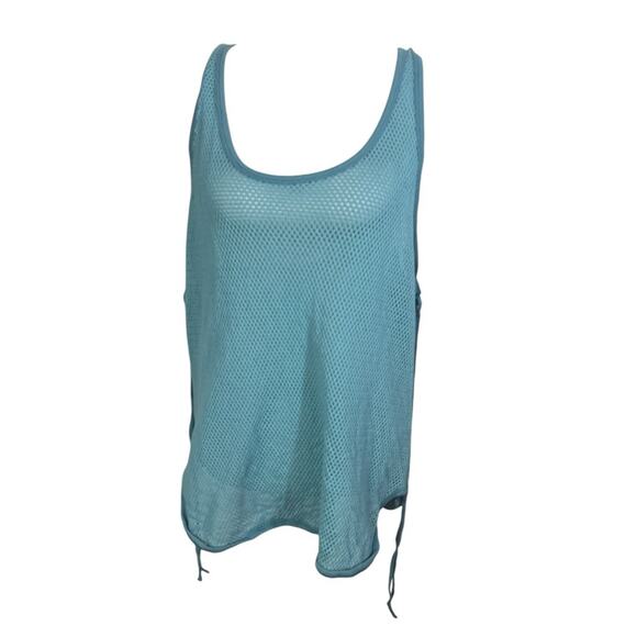 Beams Boy Blue Cotton Blend Mesh Tie Up Tank Size L - Picture 2 of 7
